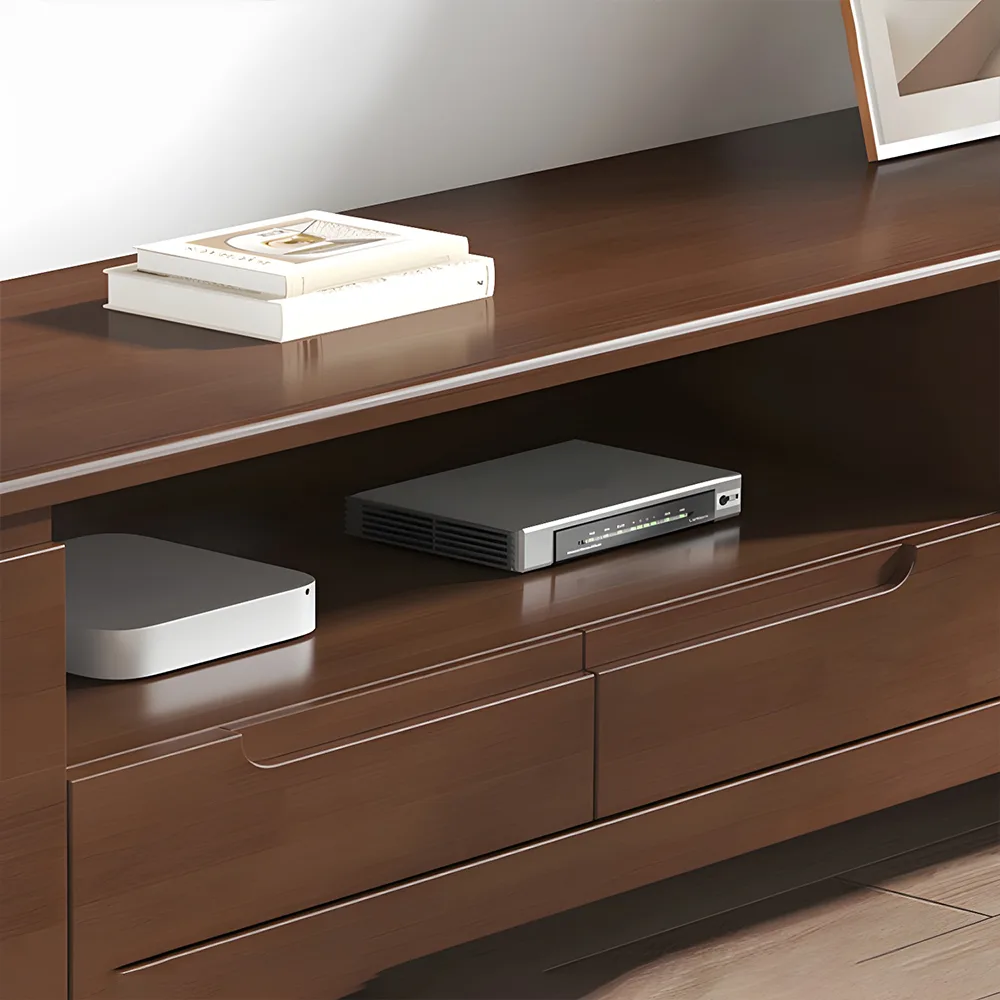 Modern Minimalist Solid Wood TV Unit Small Space - image 4
