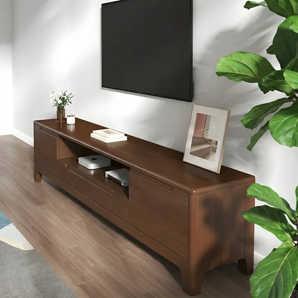 Modern Minimalist Solid Wood TV Unit Small Space - image 3