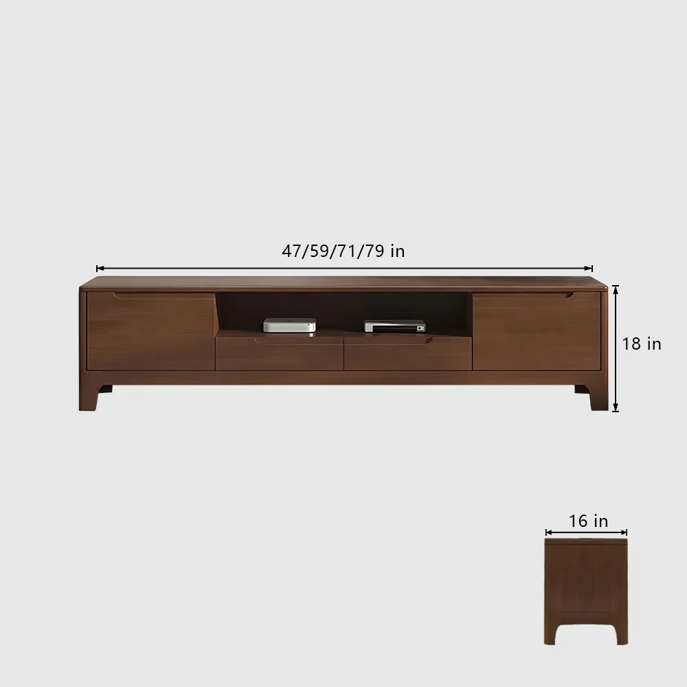 Modern Minimalist Solid Wood TV Unit Small Space - image 7
