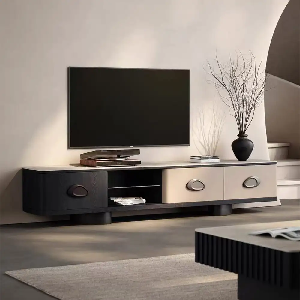 87" Organic Modern TV Stand with Storage