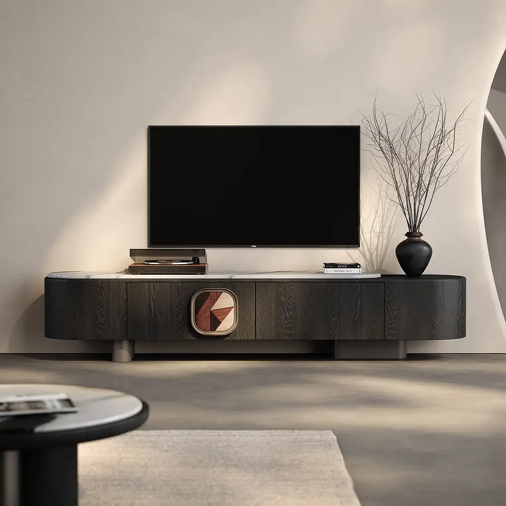 Elegant Stone Minimalist TV Stand