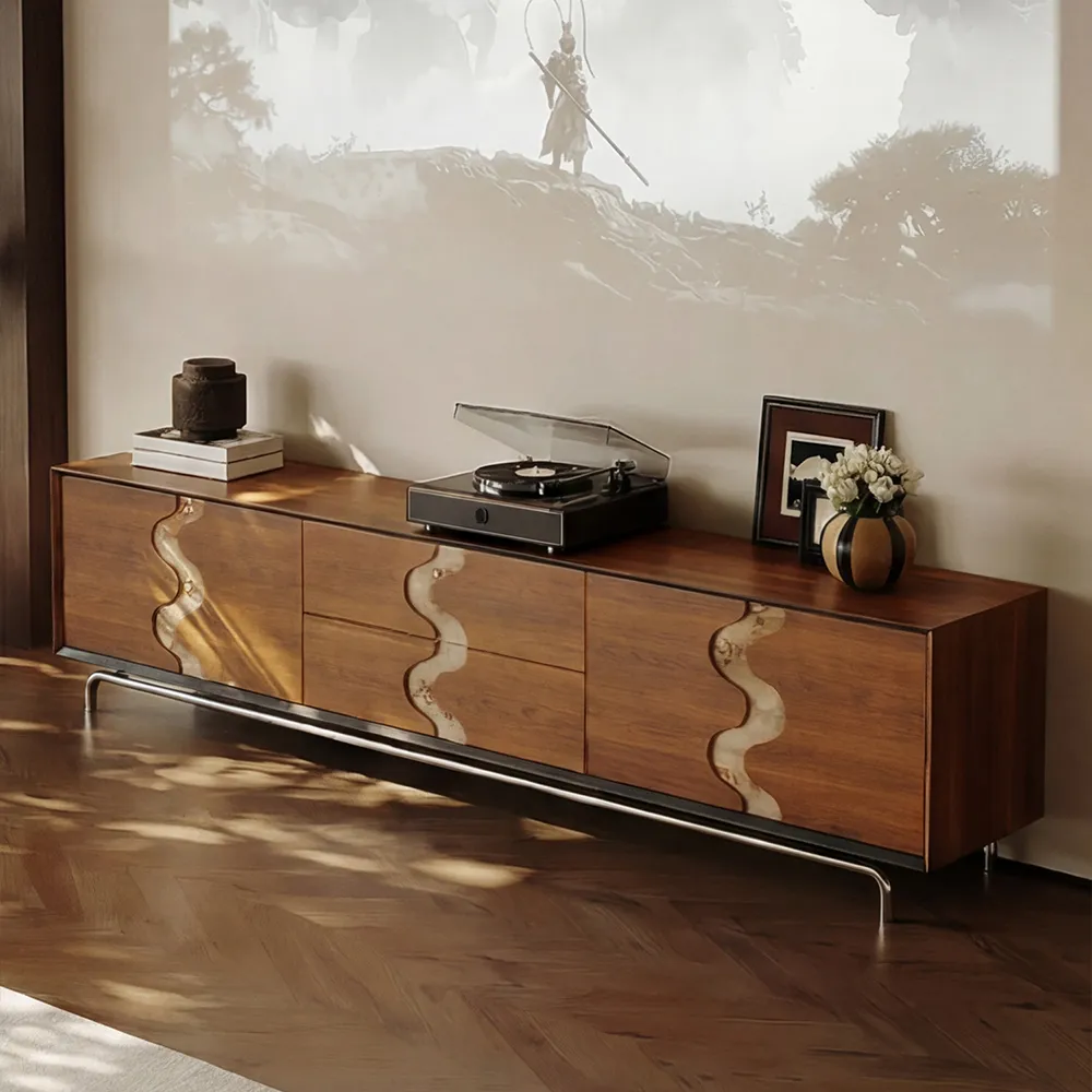 Wabi-Sabi Vintage Solid Wood TV Cabinet