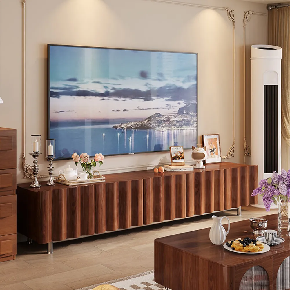 87" Organic Modern TV Stand with Storage