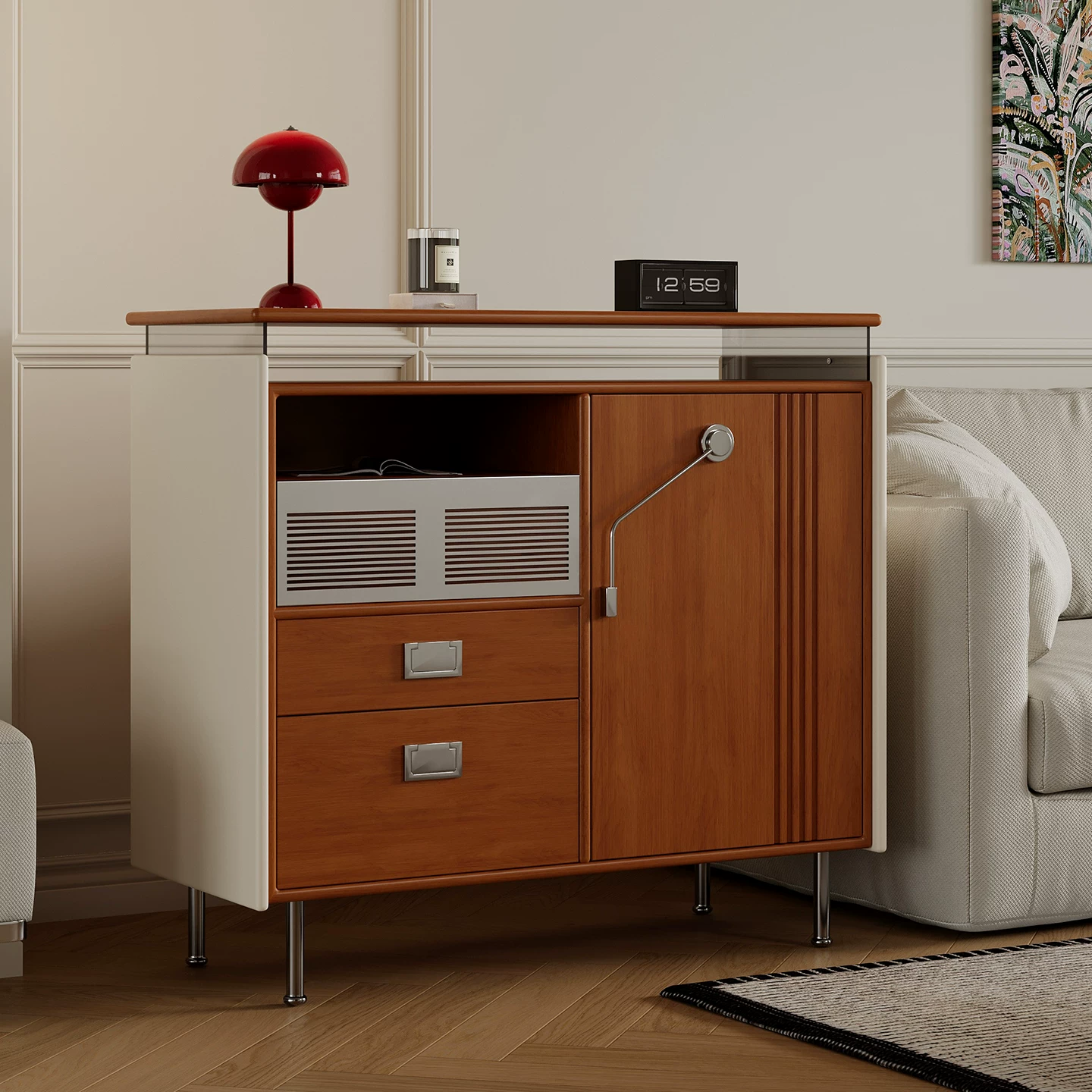 Cherry Wood Mid-Century Sideboard