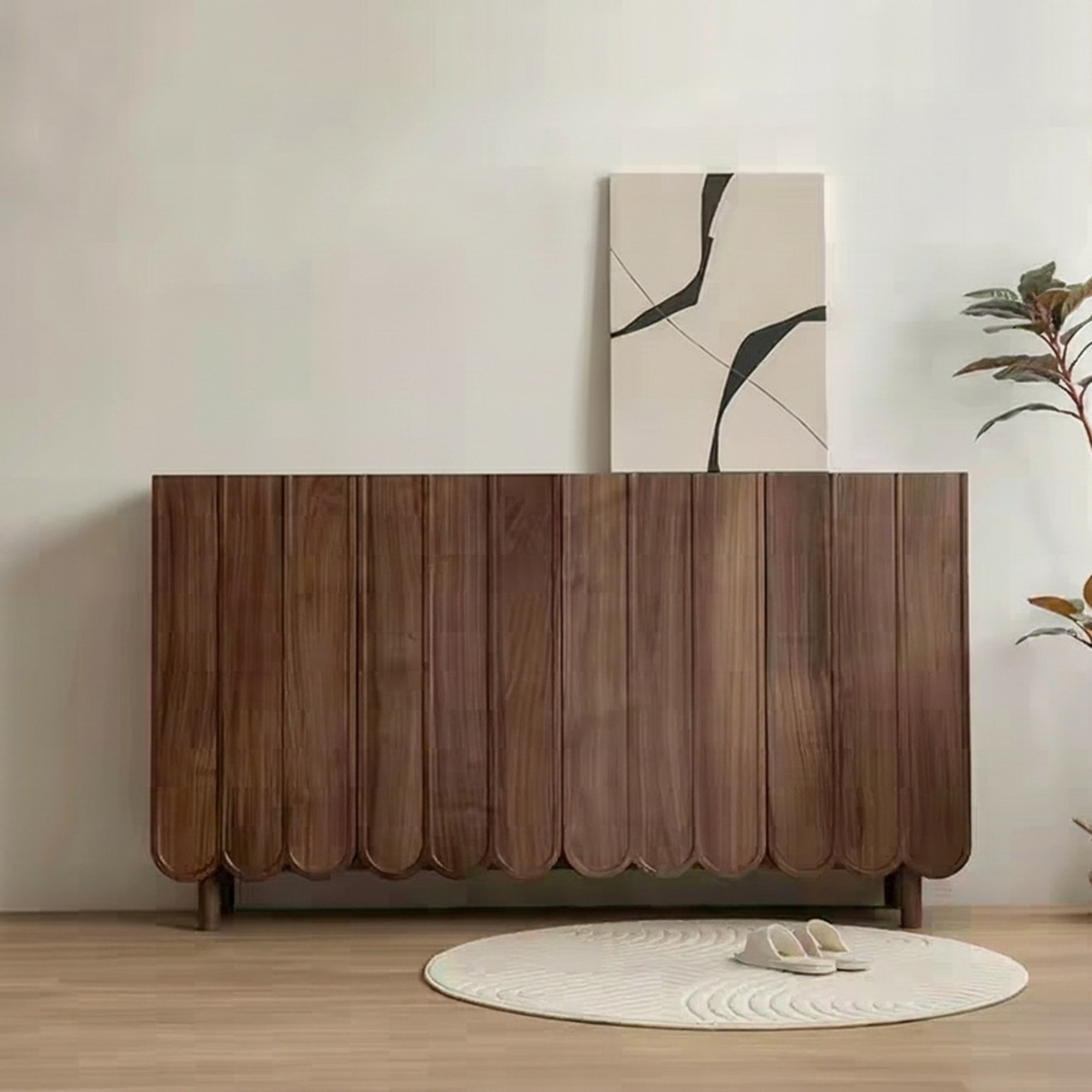 Minimalist Solid Walnut Shoe Cabinet | Ormau