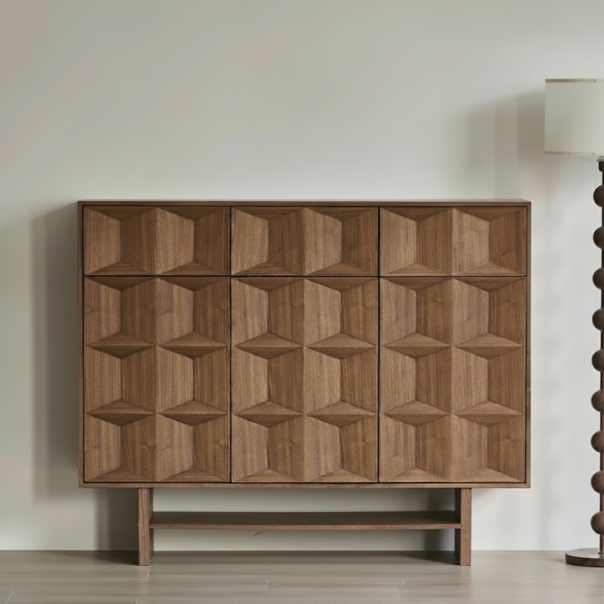 Vintage Grid Solid Wood Shoe Cabinet | Ormau