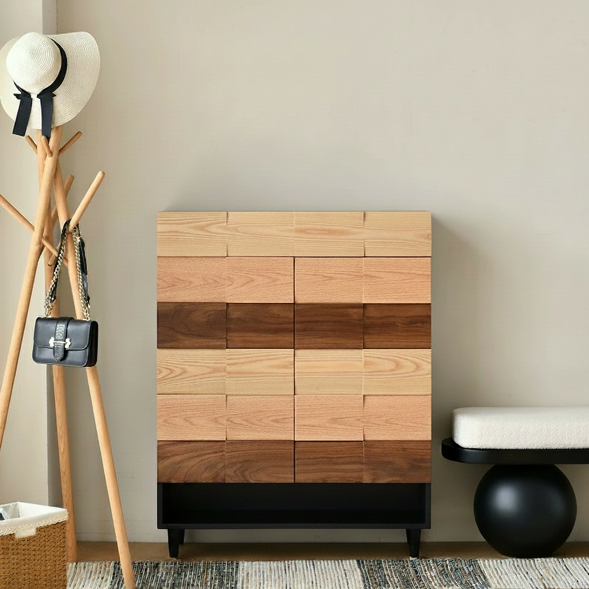 Ormau Patchwork Shoe Cabinet | Timeless Entryway
