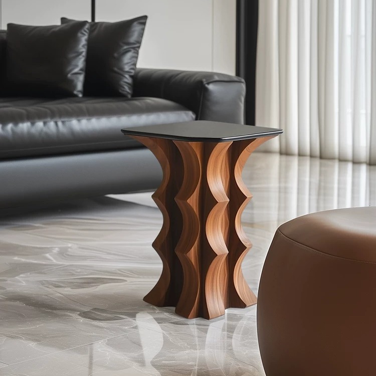 Sculptural Solid Wood Side Table | Ormau