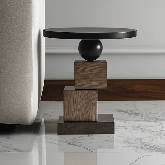 Geometric Solid Wood Side Table | Ormau