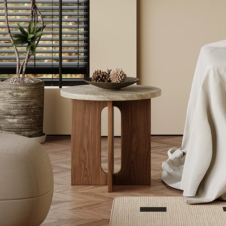 Travertine Round Coffee Table | Ormau