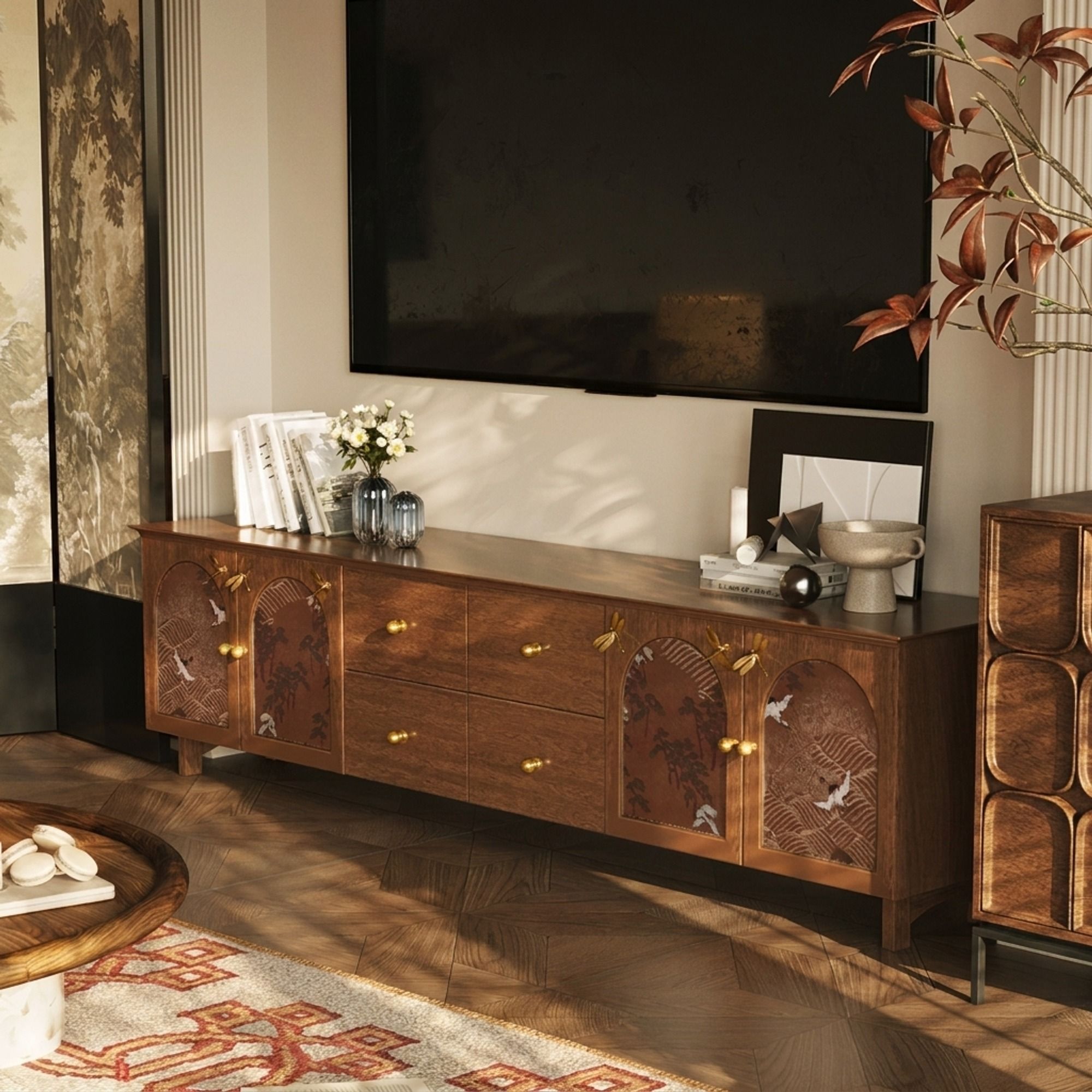 Vintage Solid Wood TV Storage Console