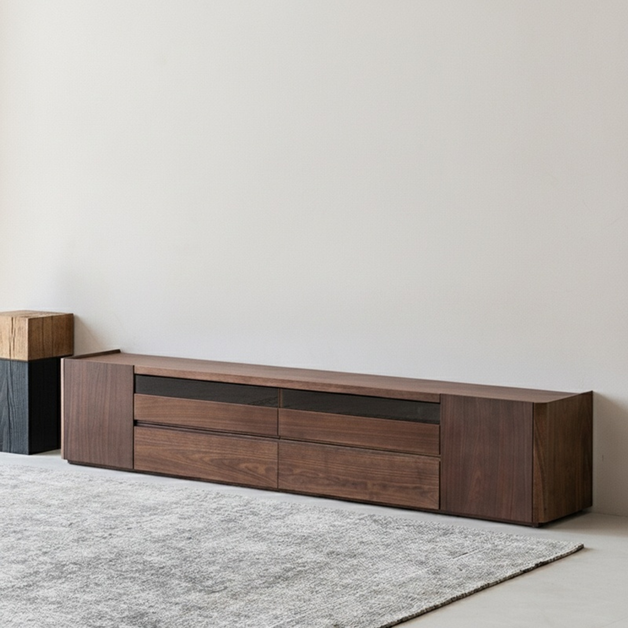 Modern Black Walnut TV Stand