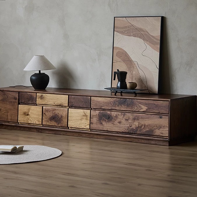 Two-Tone Solid Wood TV Stand
