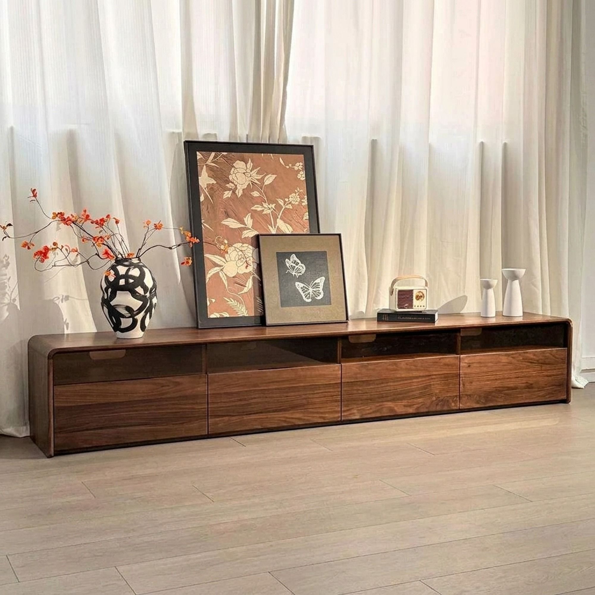 Mid-Century Walnut Media Console