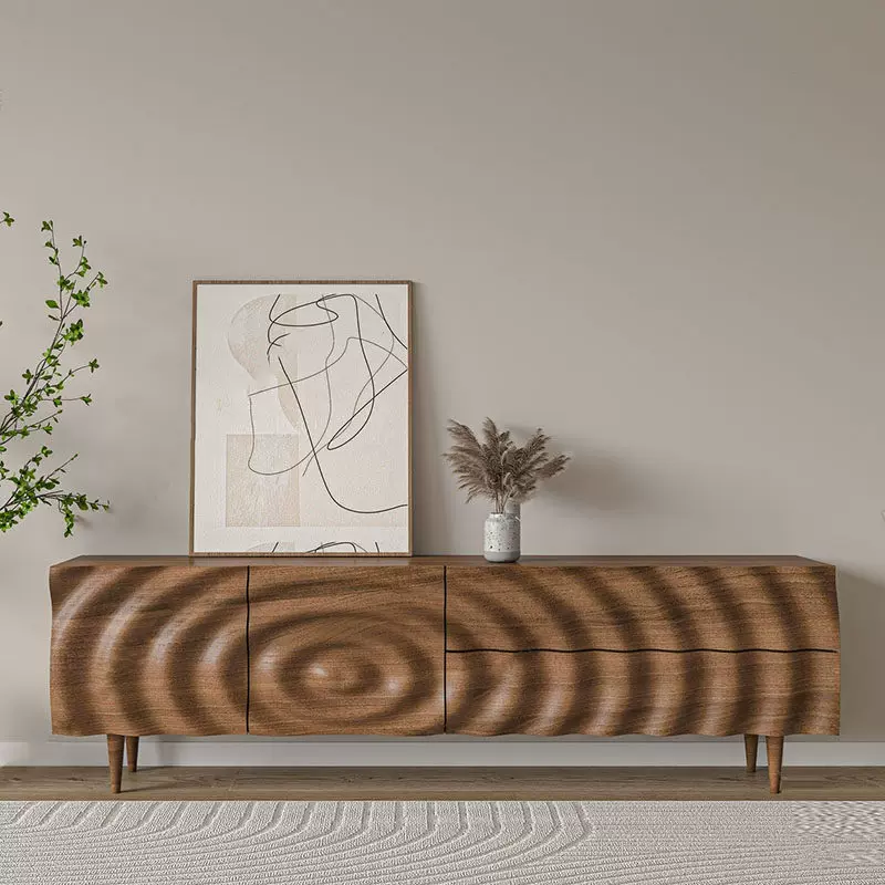 Ormau Sculptural Black Walnut TV Stand | Ormau