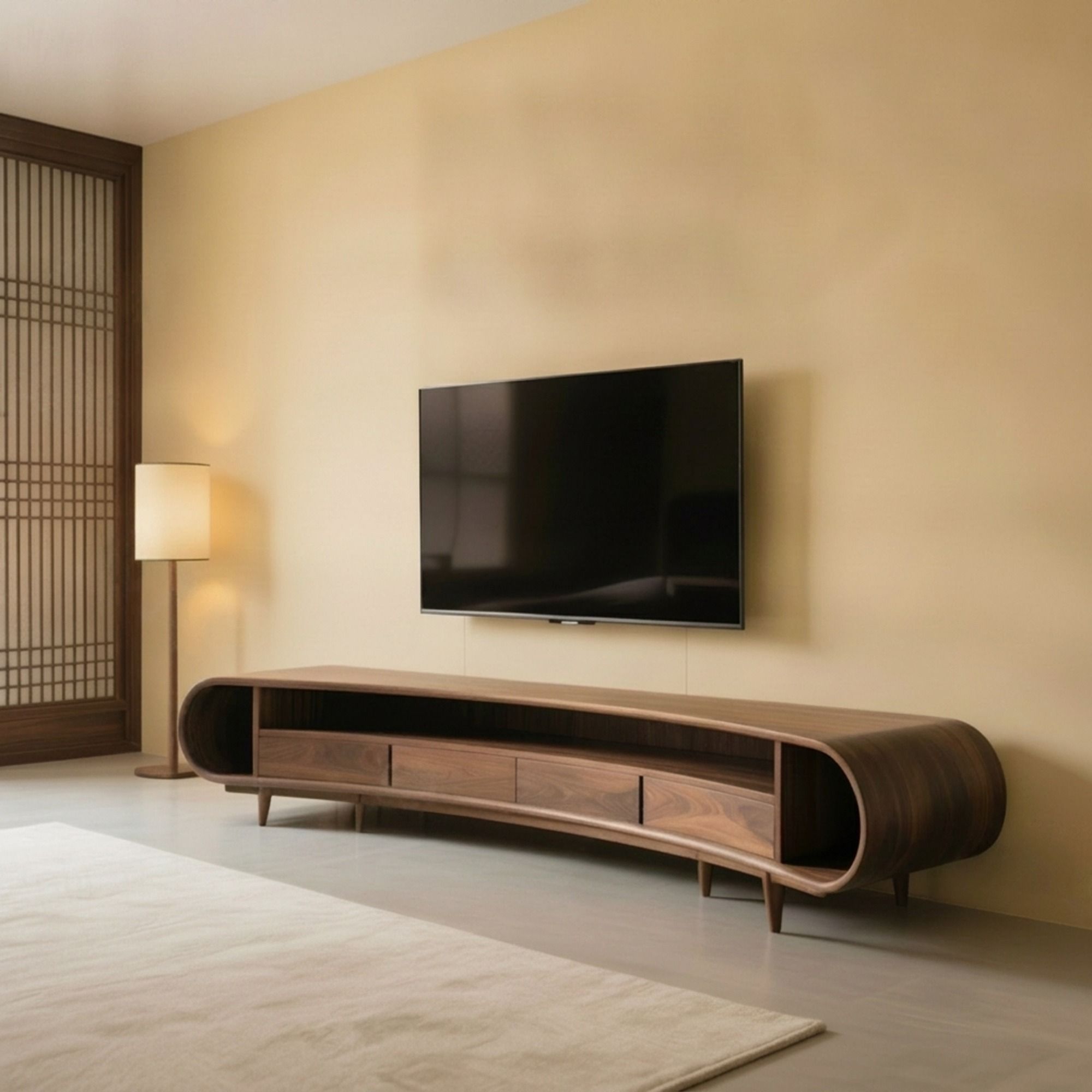 Ormau Black Walnut Minimalist TV Console