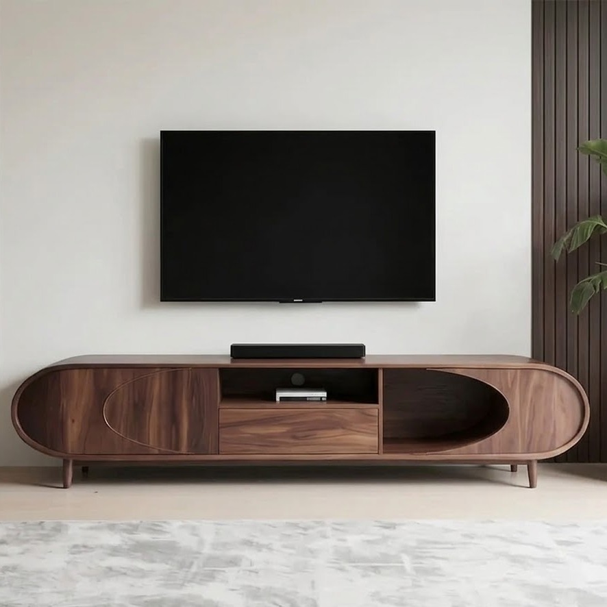 Sculptural Black Walnut TV Console | Ormau