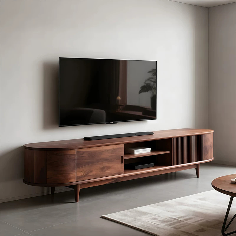 Ormau Walnut Low Media Console