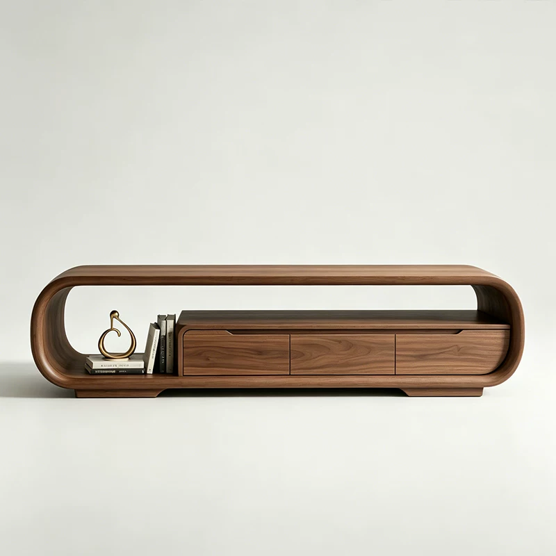 Curved Black Walnut TV Stand | Ormau