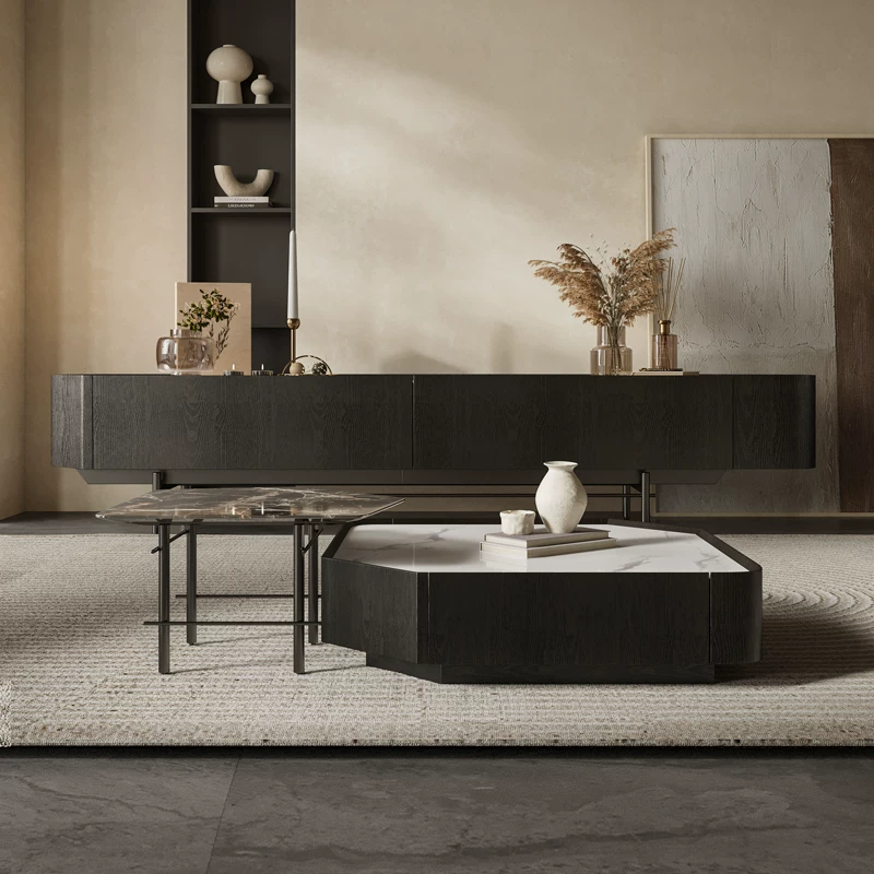 Ormau Wabi-Sabi Marble Media Console