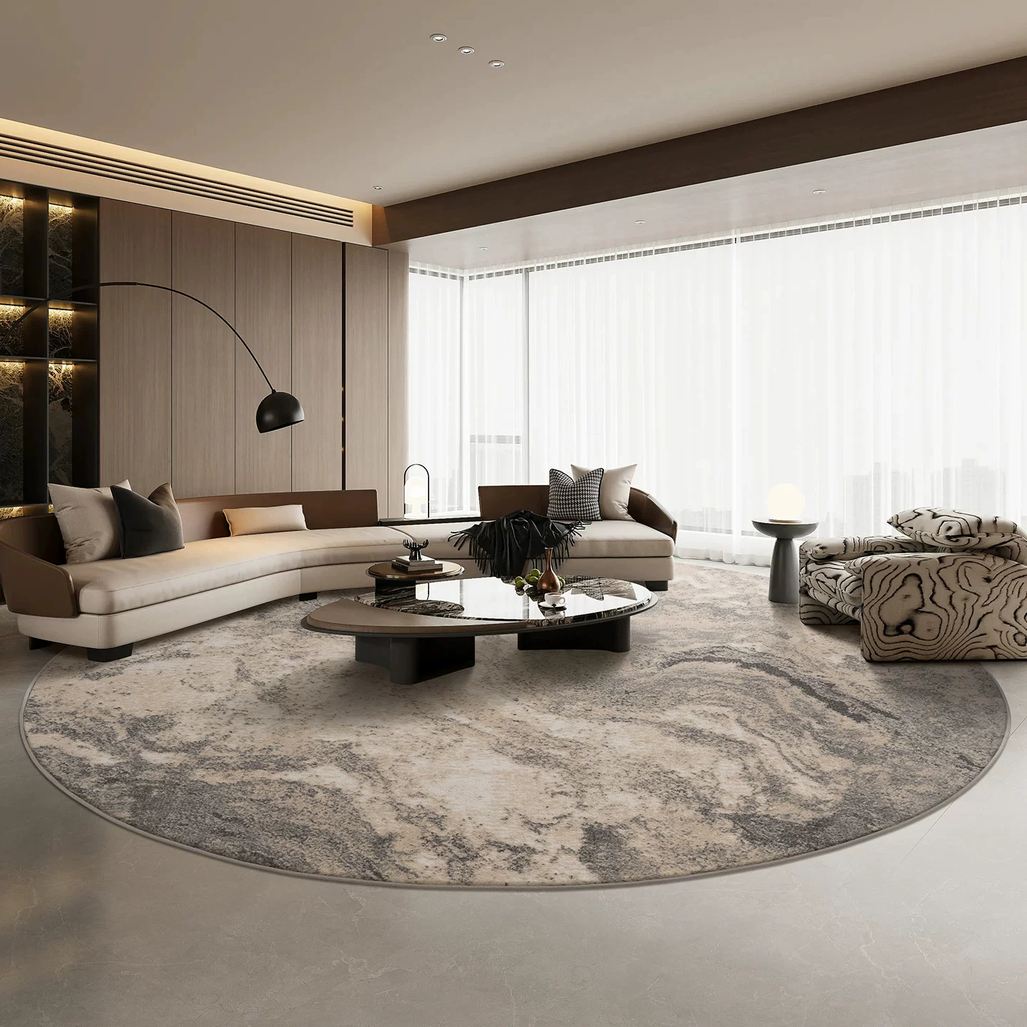 Aura Marble Round Rug | Ormau