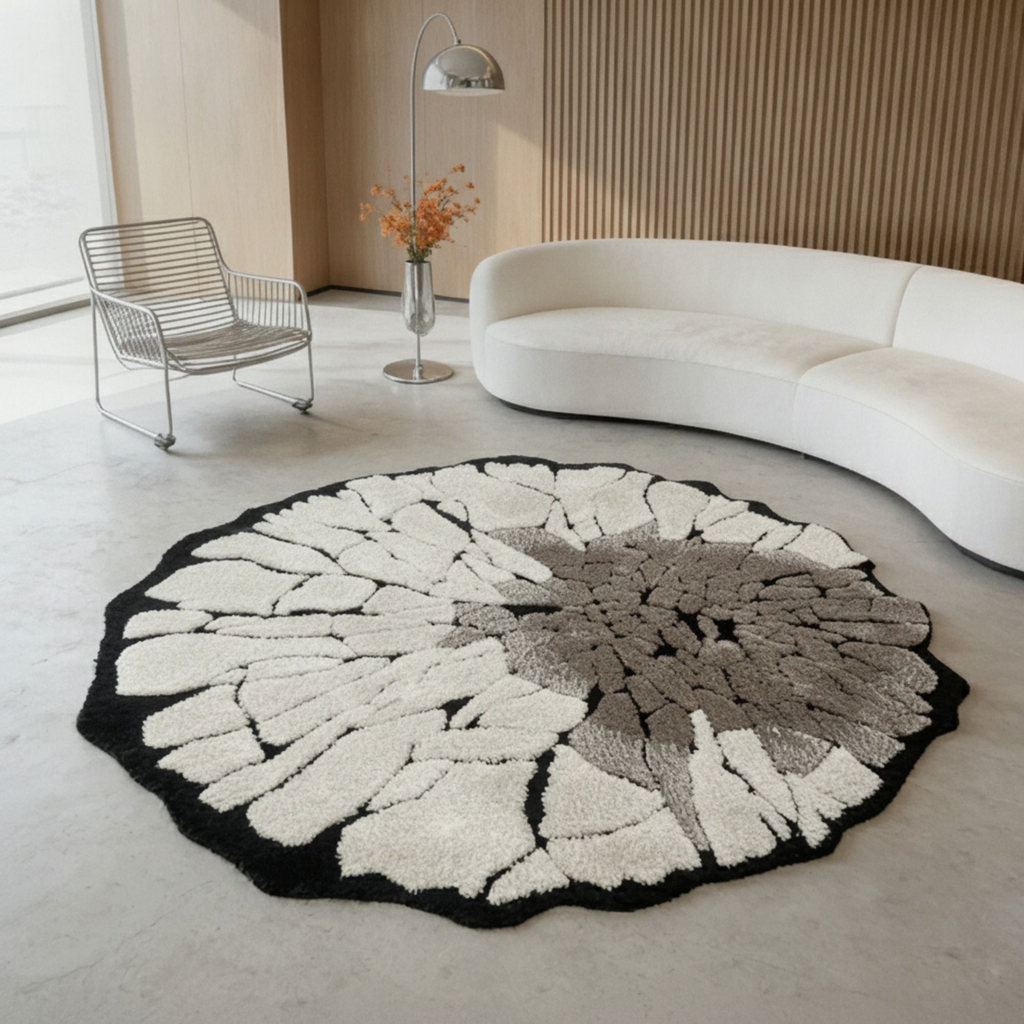 Vintage Milk Silk Round Rug | Ormau