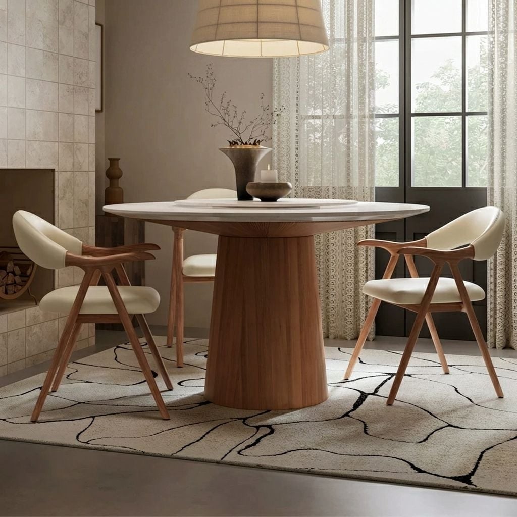 43.3" Organic Modern Round Dining Table