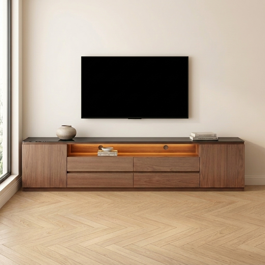Modern Brown Wood Media Console