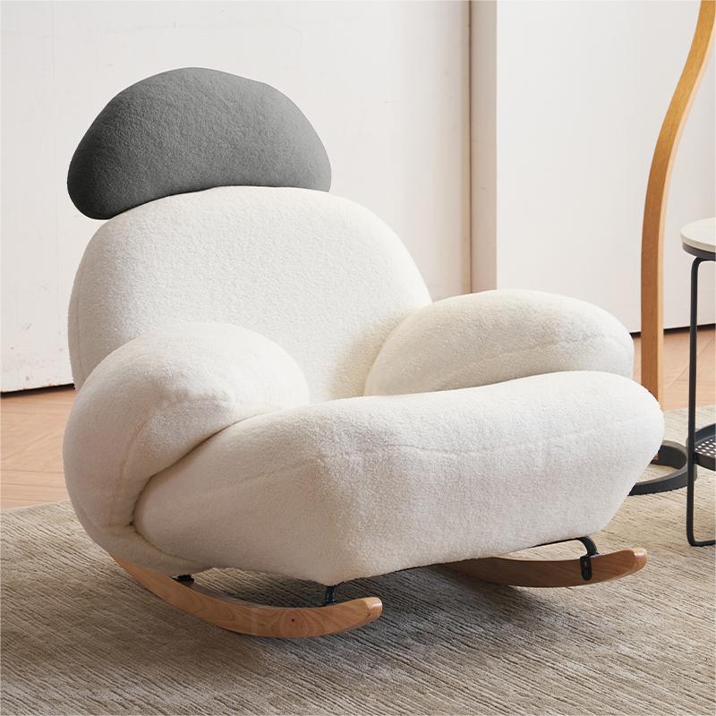 35.5" Organic Modern Upholstered Rocking Chair
