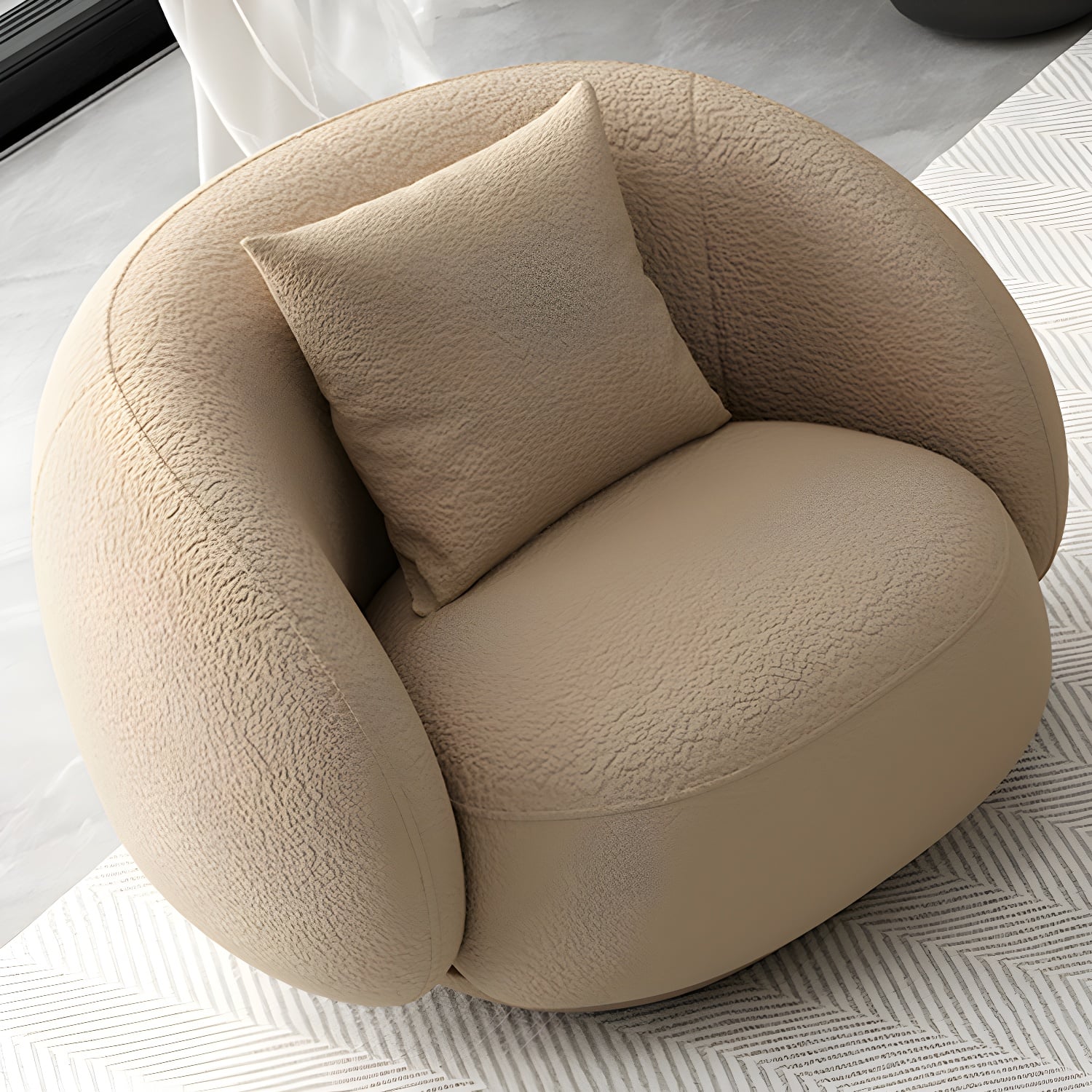 35.5" Organic Modern Sofa with Chaise