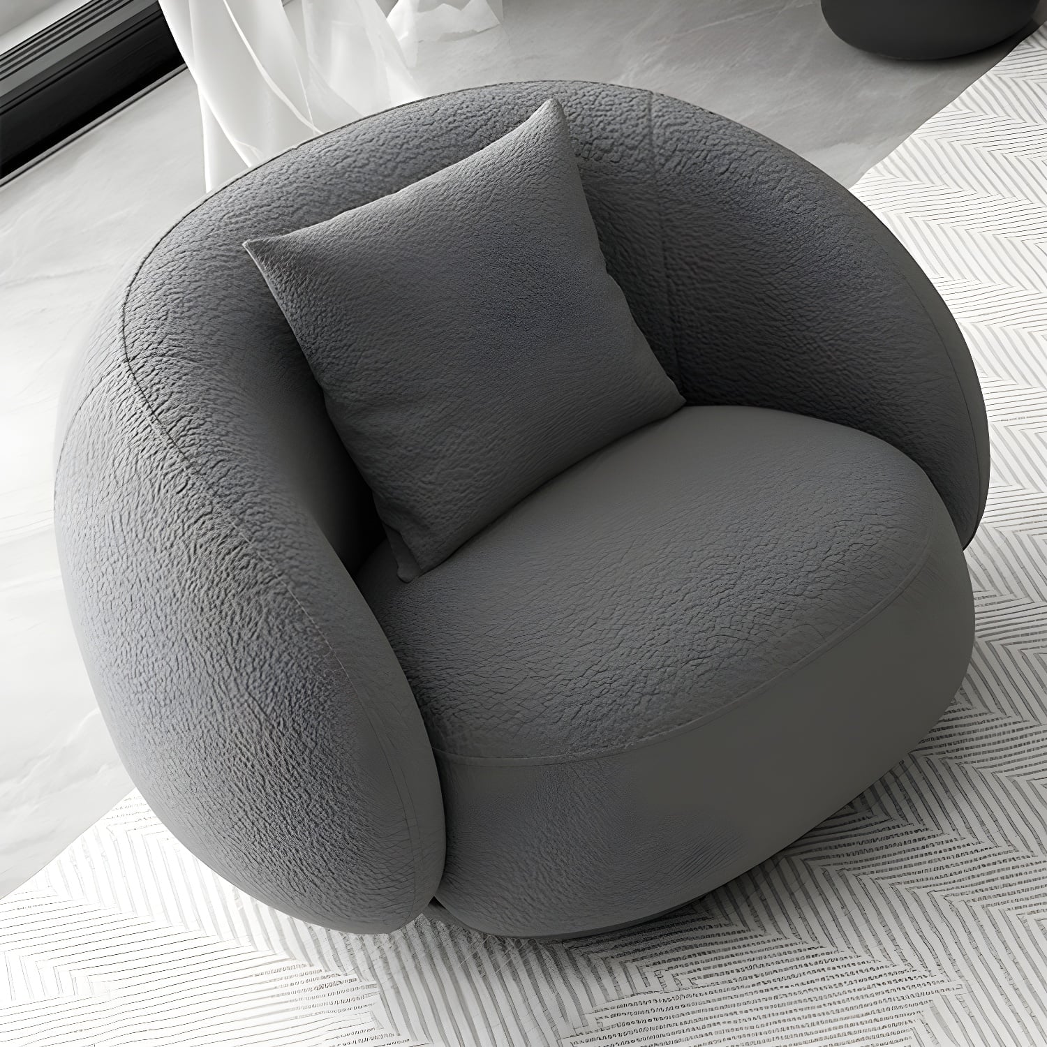 35.5" Organic Modern Sofa with Chaise