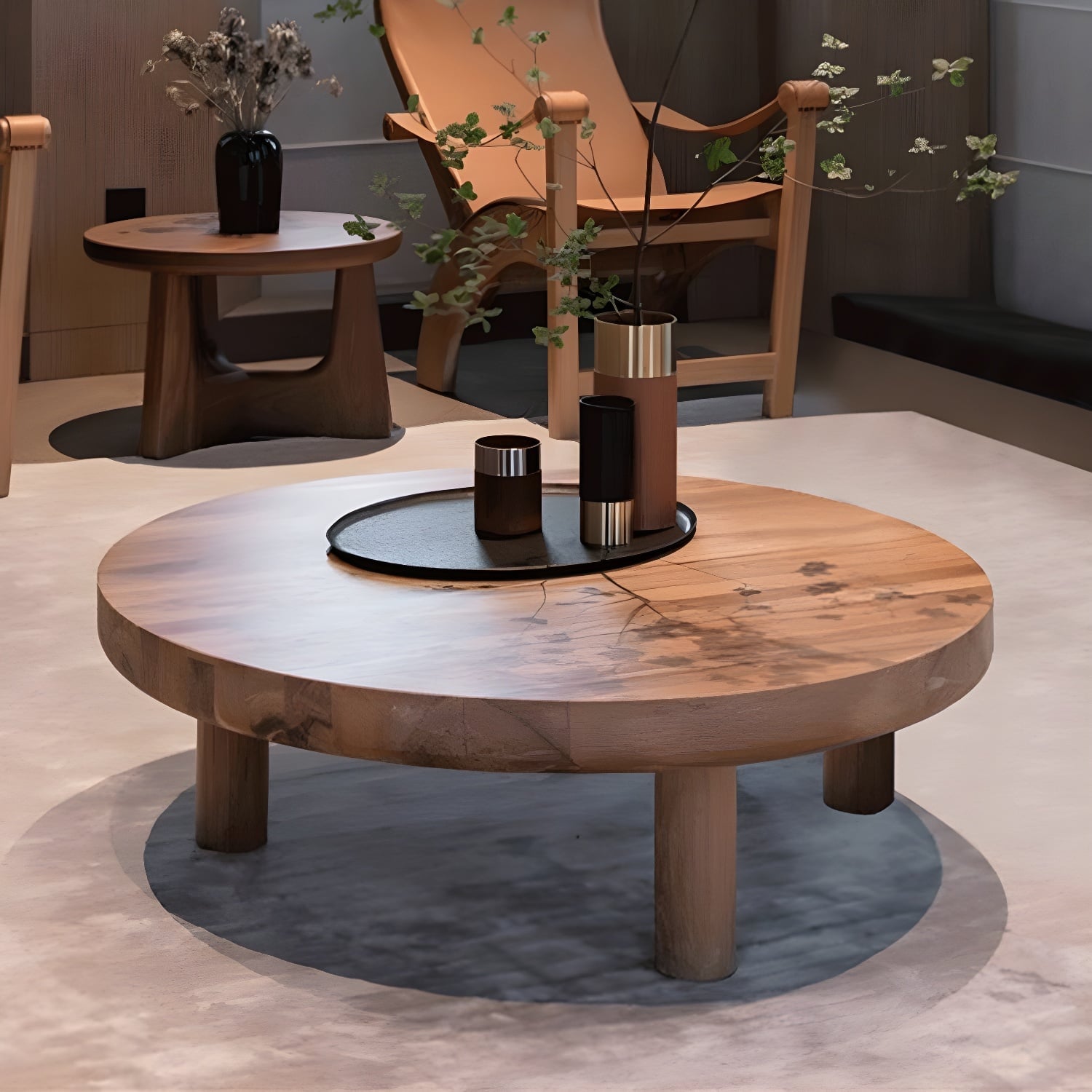 47.5" Organic Modern Round Coffee Table