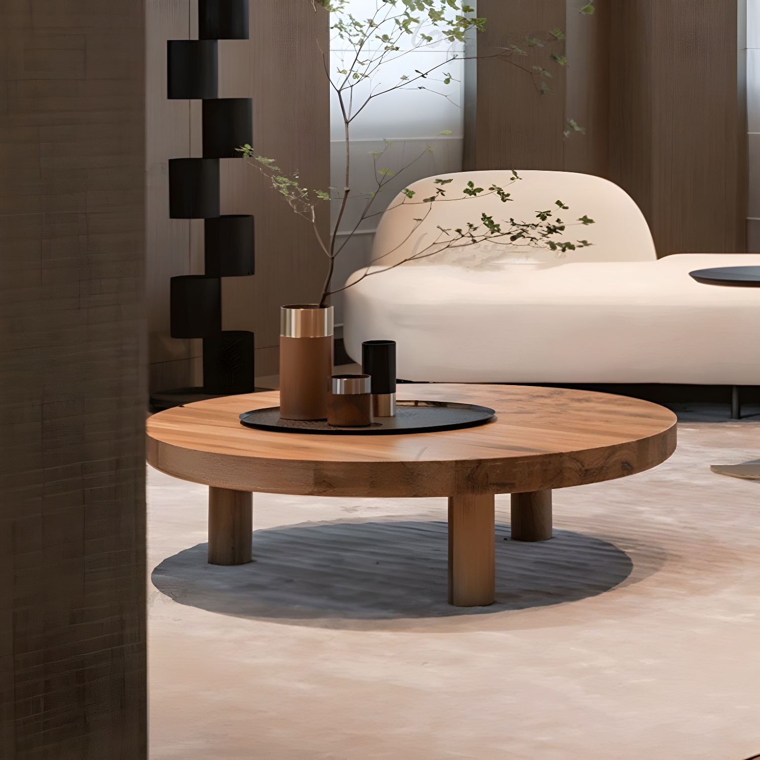 47.5" Organic Modern Round Coffee Table