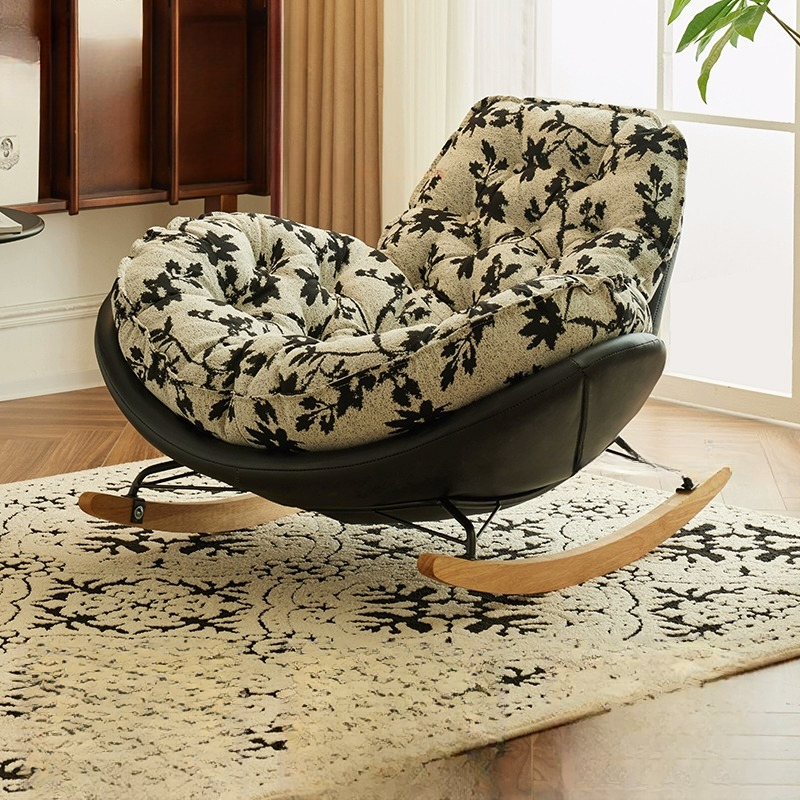 38" Organic Modern Upholstered Rocking Chair