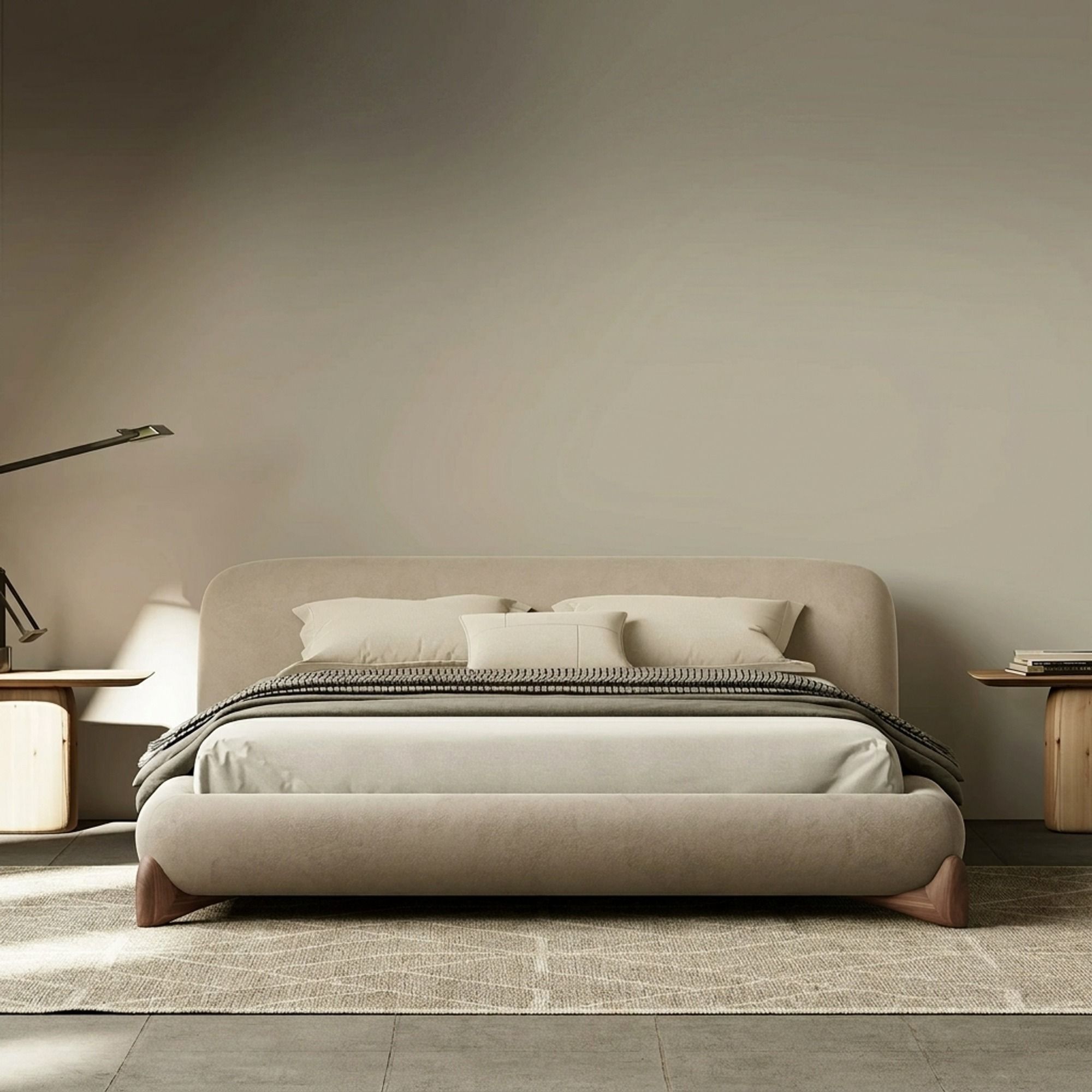 Padded Solid Wood Canopy Bed