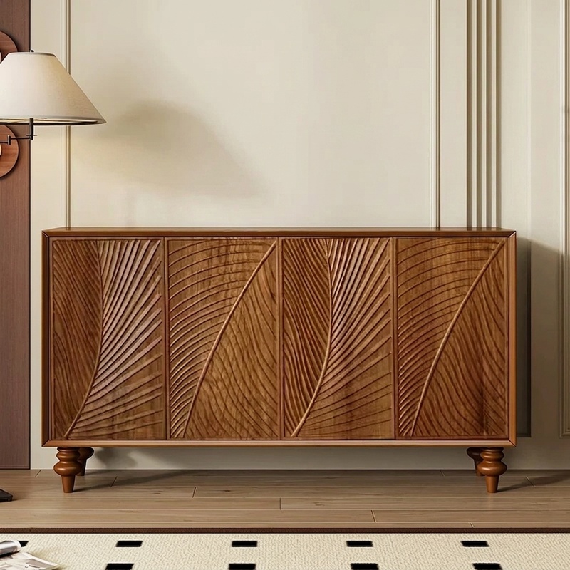 Mid-Century Wavy Door Sideboard
