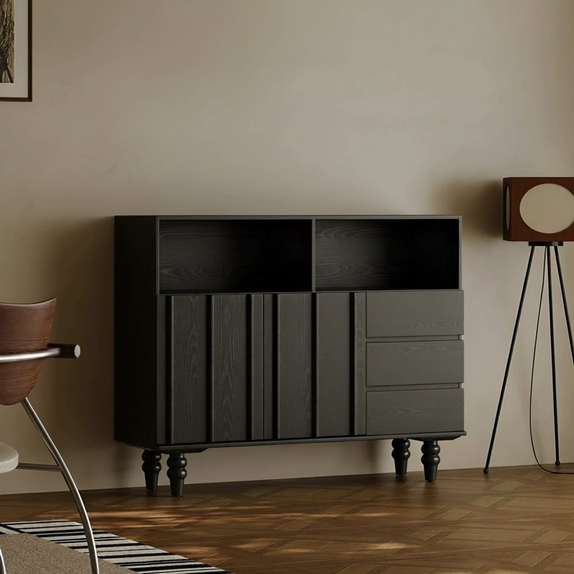 Vintage Ash Wood Sideboard