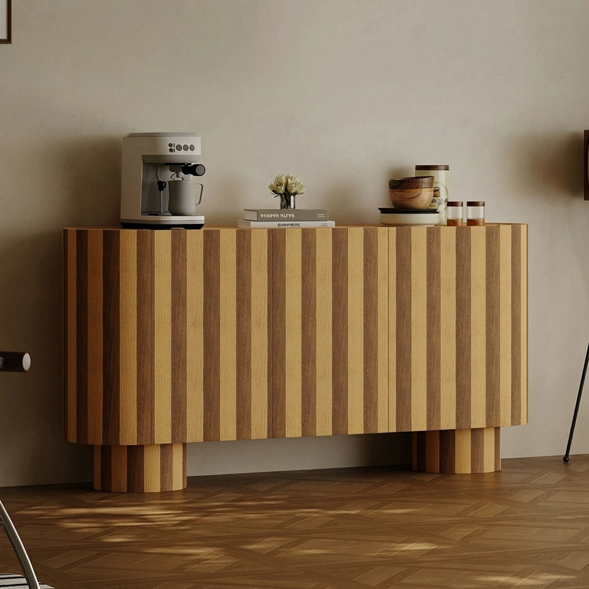 Italian Minimalist Striped Sideboard