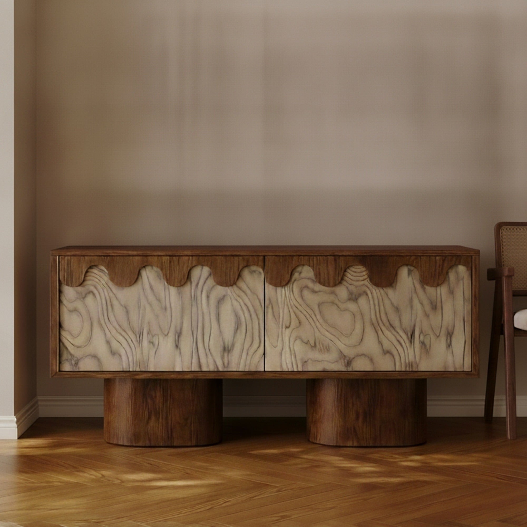 Wavy Walnut Sideboard