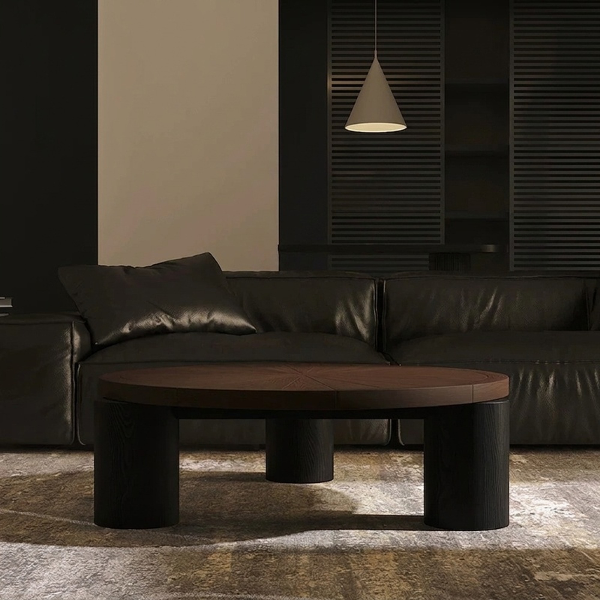 Solid Wood Round Coffee Table