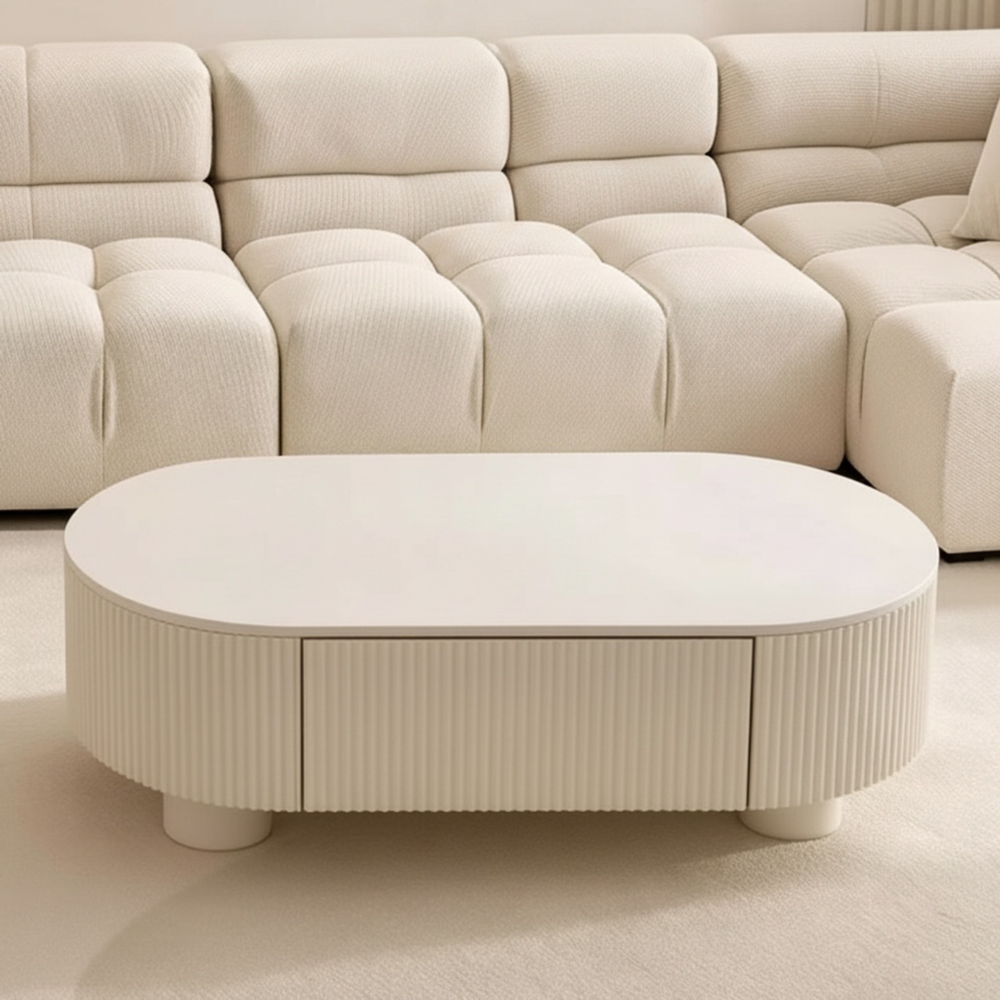 Sintered Stone Oval Coffee Table