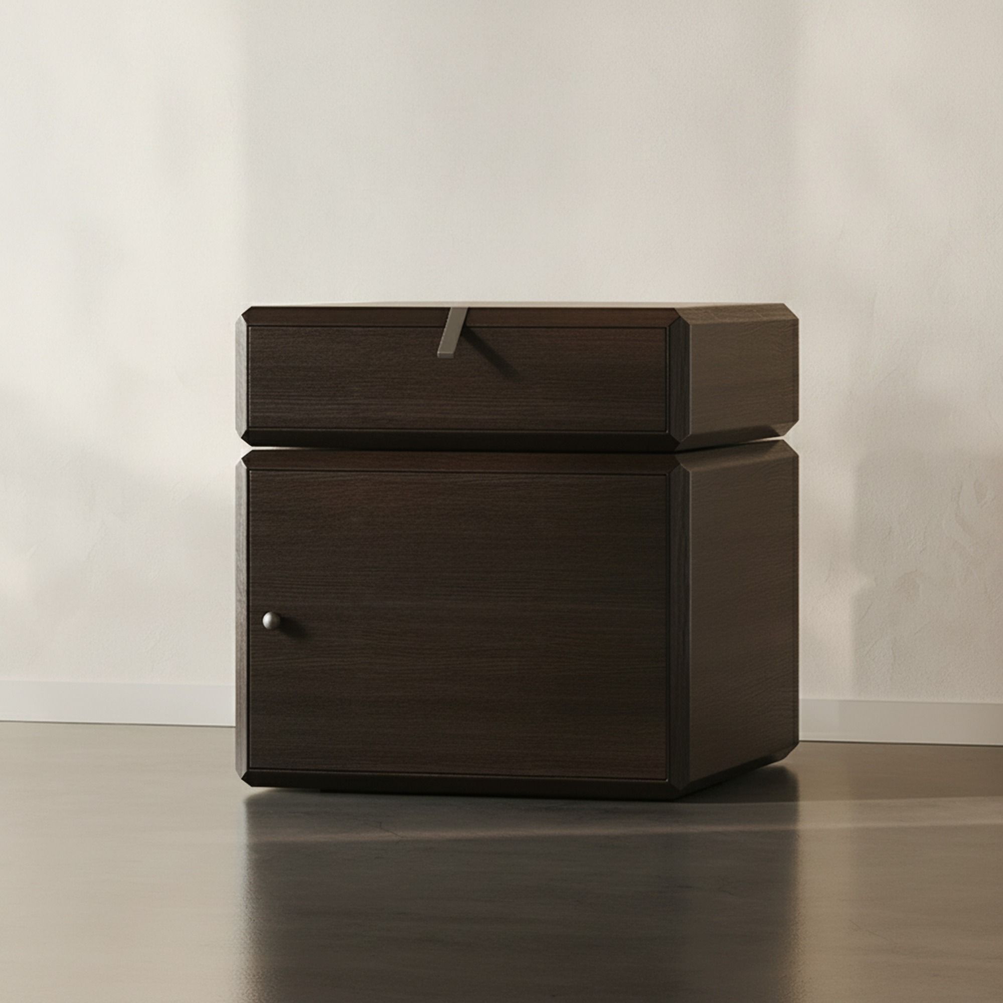 Rotatable Dark Wood Nightstand