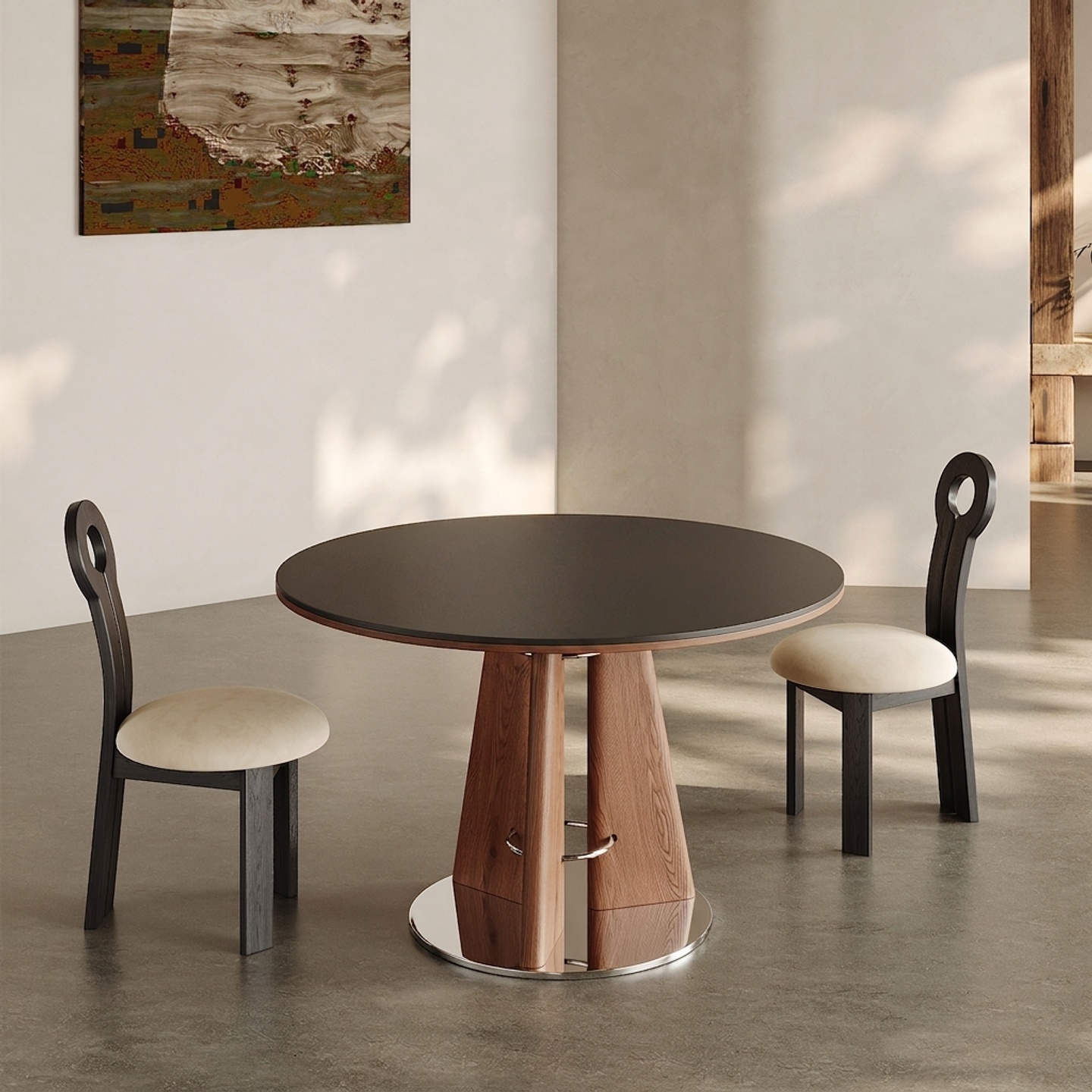 Round Solid Wood Dining Table