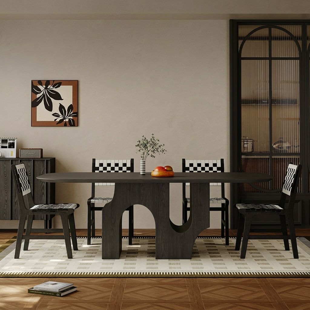 Mid-Century Oak Veneer Dining Table