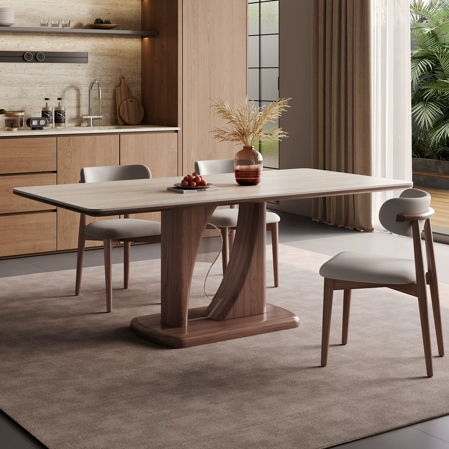 Walnut Sintered Stone Dining Table