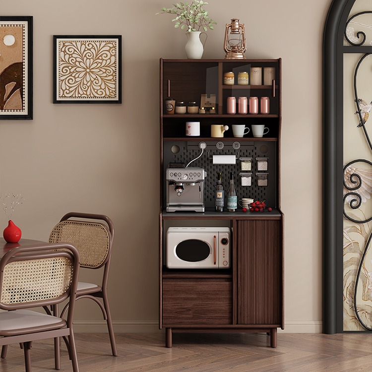 Vintage Solid Wood Coffee Bar Cabinet