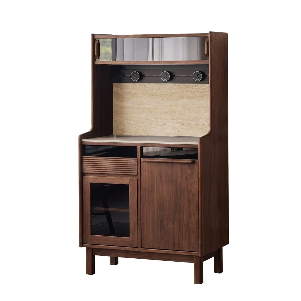 Solid Walnut Sideboard with Stone Top