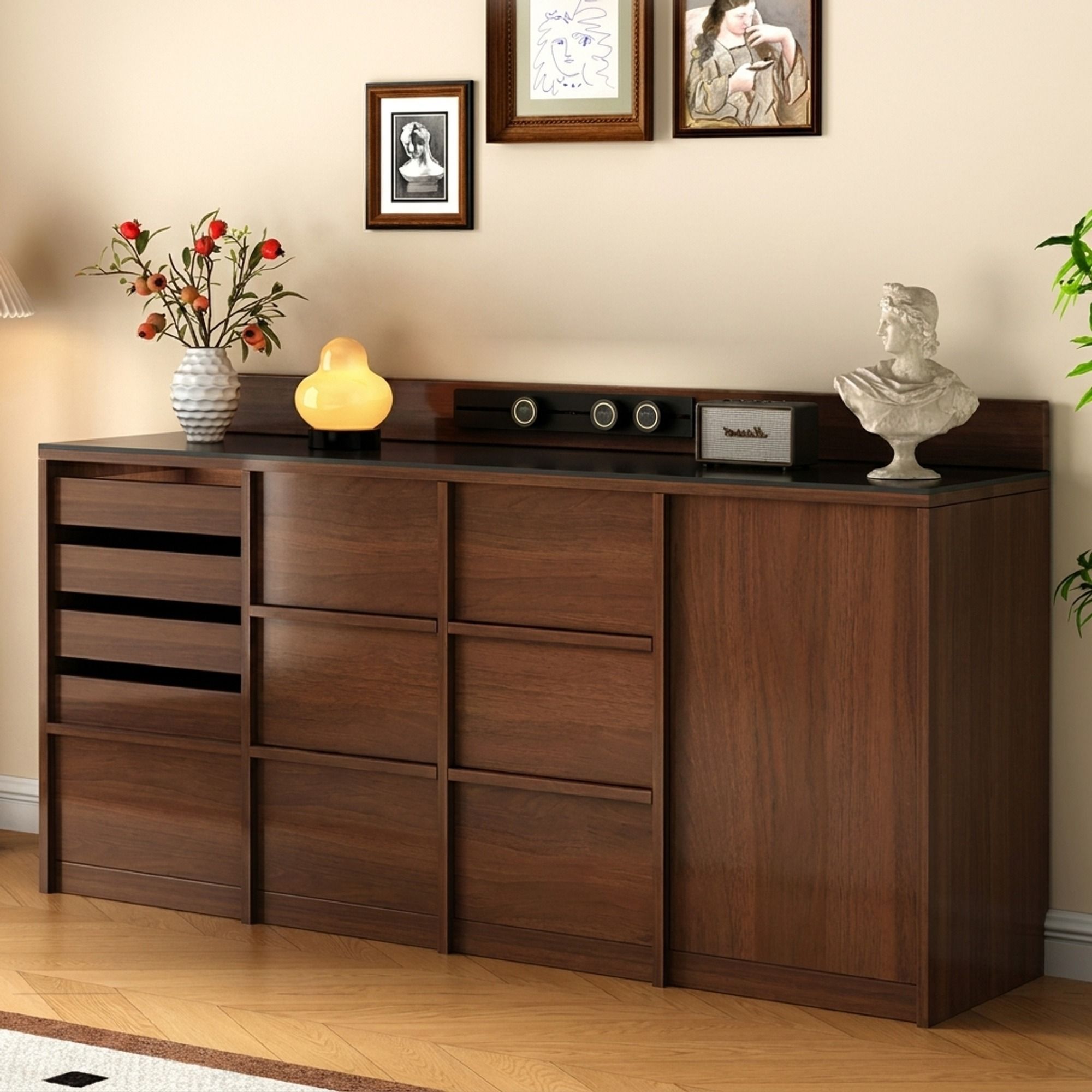 Sintered Stone Mid-Century Sideboard