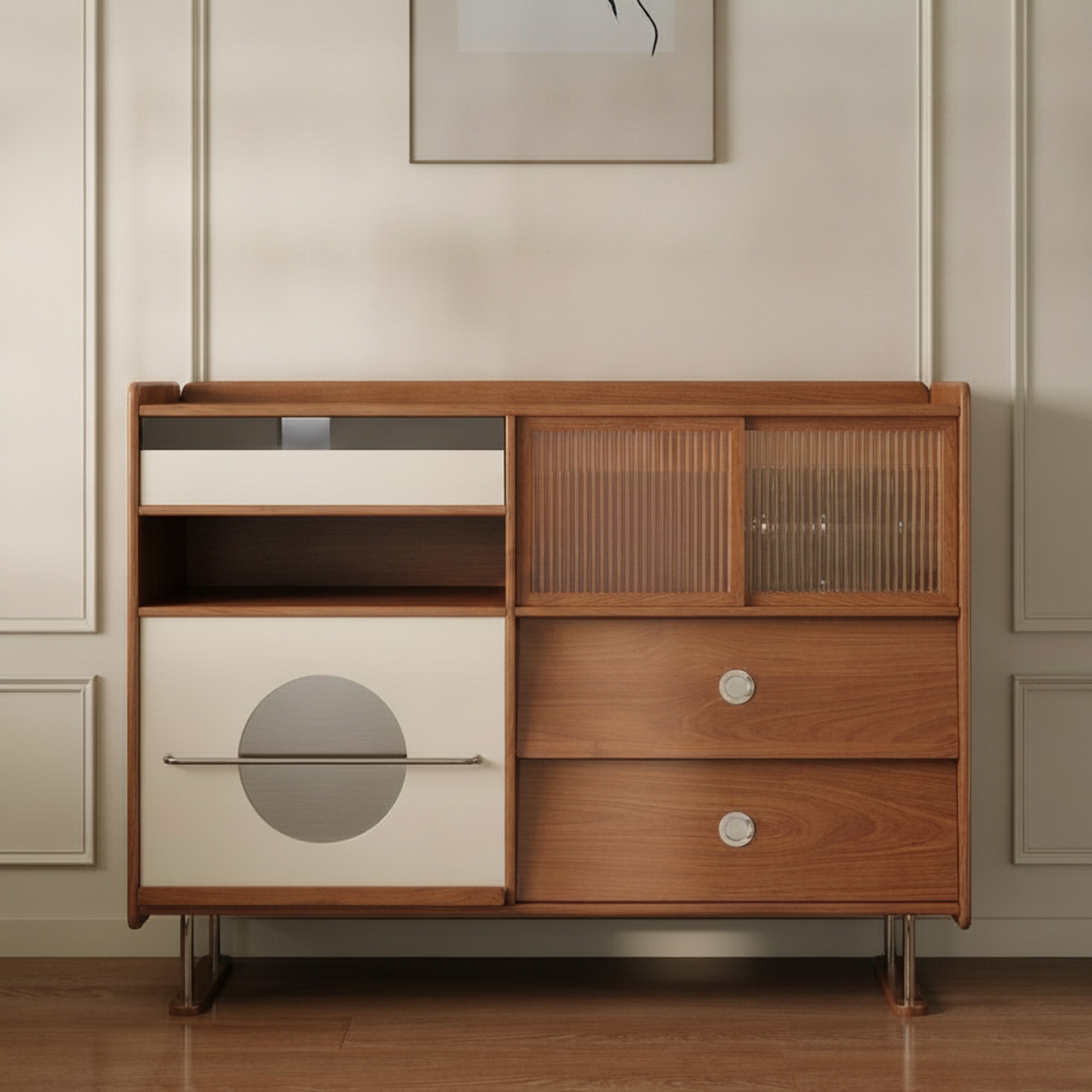 Cherry Wood Mid-century Sideboard