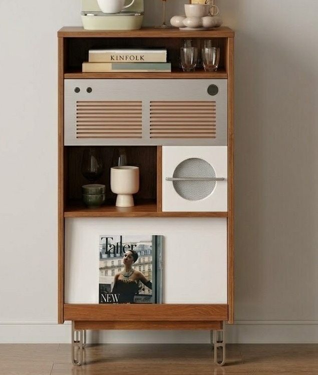 Cherry Wood Mid-Century Coffee Cabinet